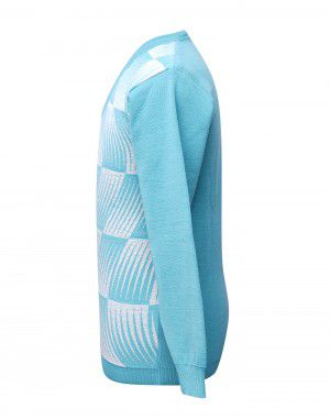 Men pure wool sweater designer sky blue